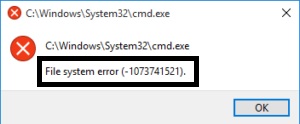 file system error